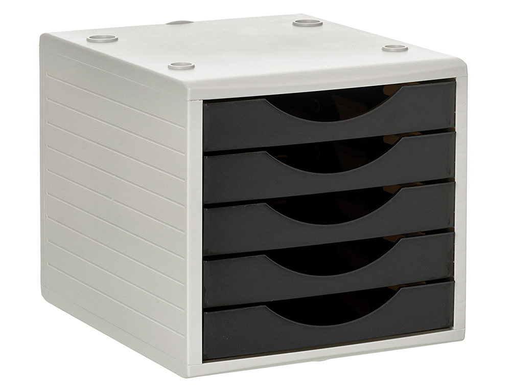 FICHERO CAJONES DE SOBREMESA ARCHIVO 2000 5 CAJONES COLOR NEGRO OPACO 270X340X260 MM