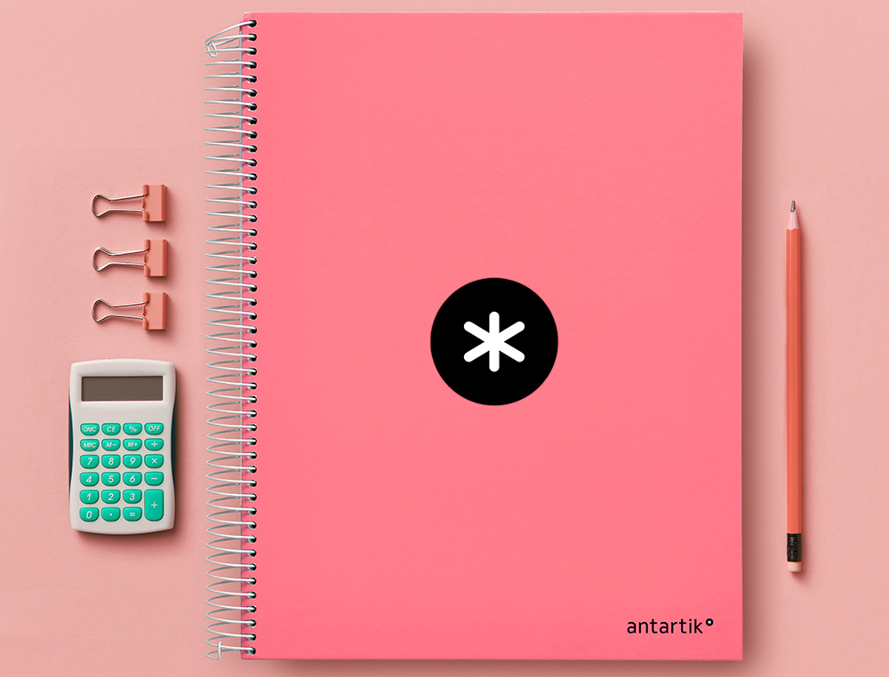 CUADERNO ESPIRAL A4 MICRO ANTARTIK TAPA FORRADA 120H 90 GR LISO 5 BANDAS 4 TALADROS COLOR CORAL