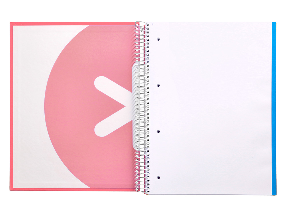 CUADERNO ESPIRAL A4 MICRO ANTARTIK TAPA FORRADA 120H 90 GR LISO 5 BANDAS 4 TALADROS COLOR CORAL
