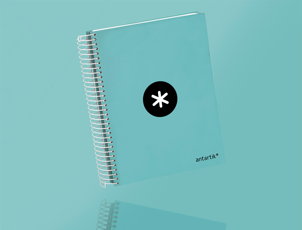 CUADERNO ESPIRAL A5 MICRO ANTARTIK TAPA FORRADA120H 100 GR HORIZONTAL 5 BANDA6 TALADROS COLOR MENTA