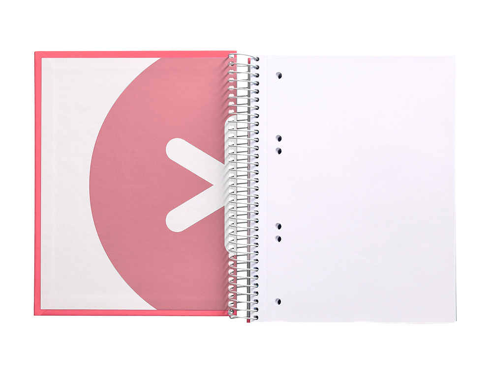 CUADERNO ESPIRAL A5 MICRO ANTARTIK TAPA FORRADA120H 90 GR LISO 5 BANDAS 6 TALADROS COLOR CORAL