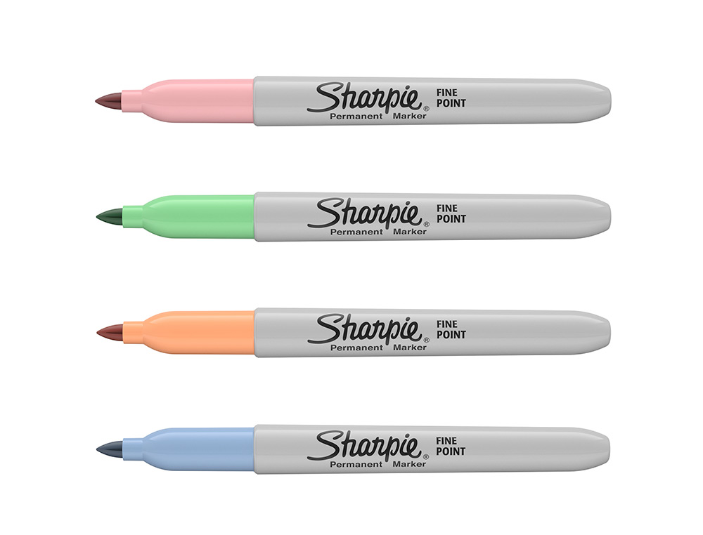 ROTULADOR SHARPIE PERMANENTE FINO BLISTER 4 UNIDADES COLORES PASTEL SURTIDOS
