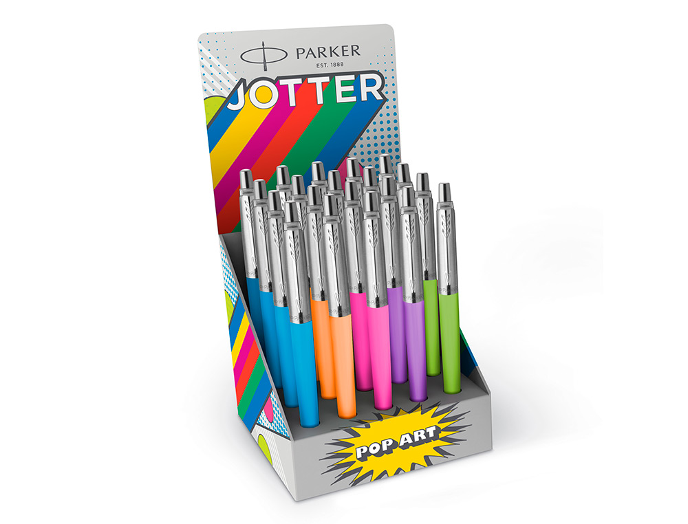 BOLIGRAFO PARKER JOTTER ORIGINALS POP ART EDICION ESPECIAL EXPOSITOR DE 20 UNIDADES COLORES SURTIDOS