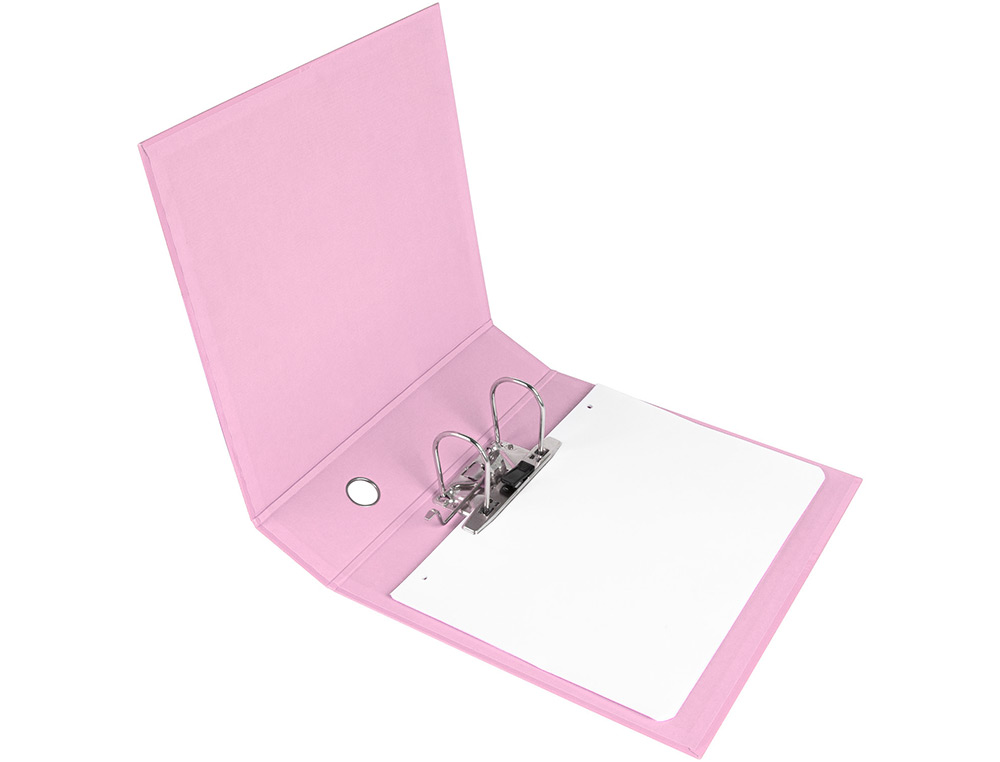 ARCHIVADOR DE PALANCA LIDERPAPEL A4 COLOR SYSTEM FORRADO SIN RADO LOMO 80 MM ROSA COMPRESOR METALICO