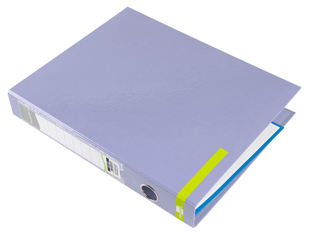 CARPETA DE 2 ANILLAS 25 MM MIXTAS LIDERPAPEL A4 FORRADO COLOR SYSTEM CON OLLAO Y TARJETERO LAVANDA