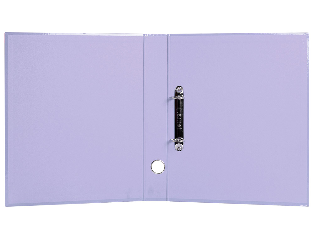 CARPETA DE 2 ANILLAS 25 MM MIXTAS LIDERPAPEL A4 FORRADO COLOR SYSTEM CON OLLAO Y TARJETERO LAVANDA