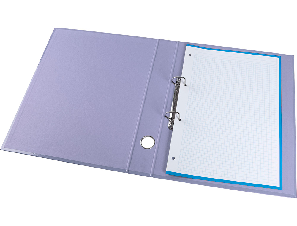CARPETA DE 2 ANILLAS 25 MM MIXTAS LIDERPAPEL A4 FORRADO COLOR SYSTEM CON OLLAO Y TARJETERO LAVANDA