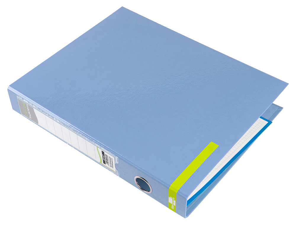 CARPETA DE 2 ANILLAS 25 MM MIXTAS LIDERPAPEL A4 FORRADO COLOR SYSTEM CON OLLAO Y TARJETERO CELESTE