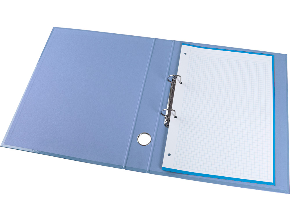 CARPETA DE 2 ANILLAS 25 MM MIXTAS LIDERPAPEL A4 FORRADO COLOR SYSTEM CON OLLAO Y TARJETERO CELESTE