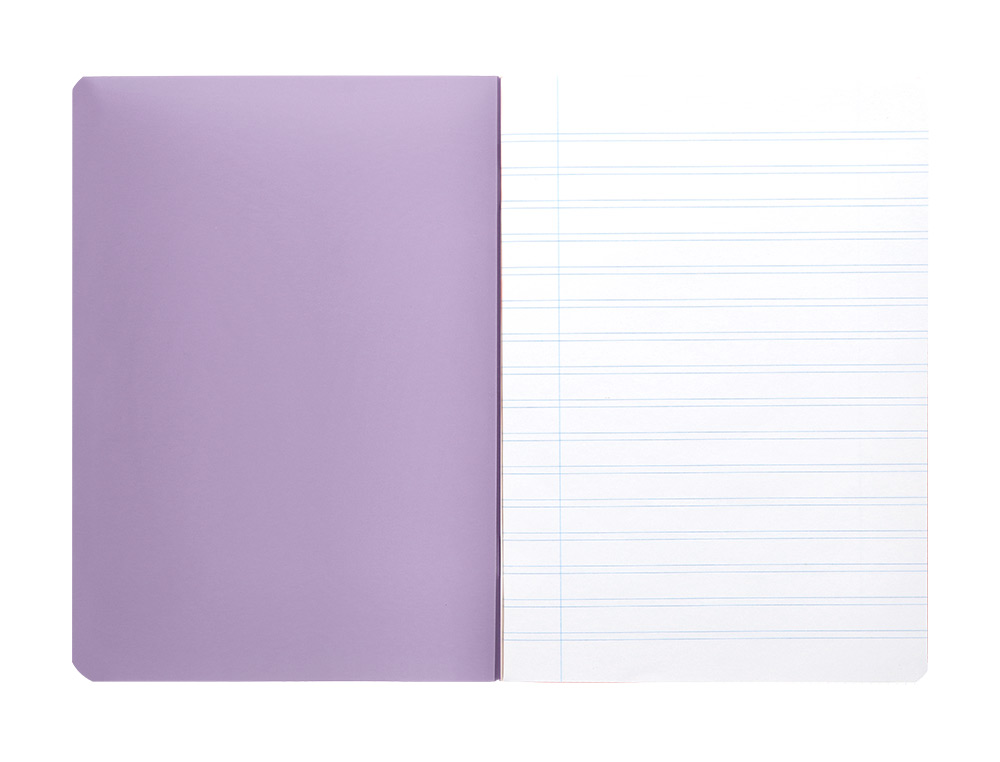 LIBRETA LIDERPAPEL 360 TAPA DE PLASTICO A4 48 HOJAS 90G/M2 HORIZONTAL CON DOBLE MARGEN COLORES PASTEL