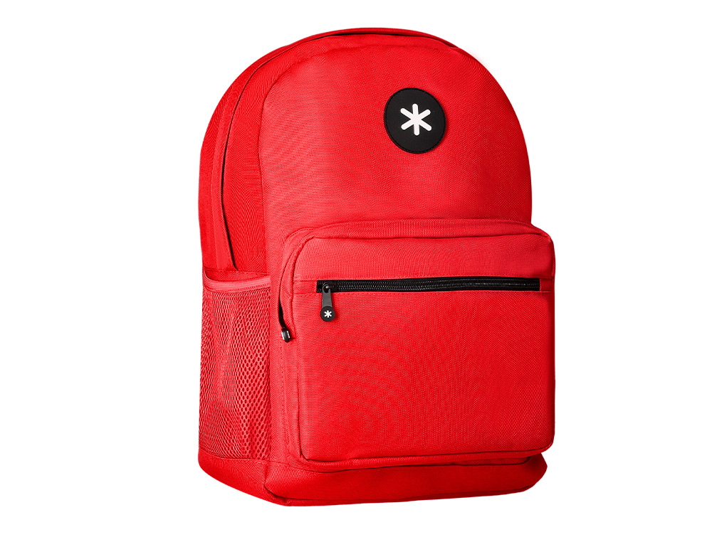MOCHILA ANTARTIK CON ASA Y BOLSILLO FRONTAL CON CREMALLERA COLOR ROJO 320X140X430 MM
