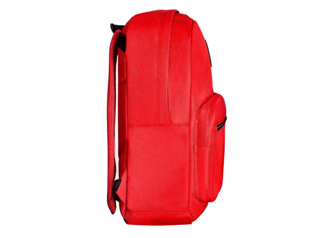 MOCHILA ANTARTIK CON ASA Y BOLSILLO FRONTAL CON CREMALLERA COLOR ROJO 320X140X430 MM