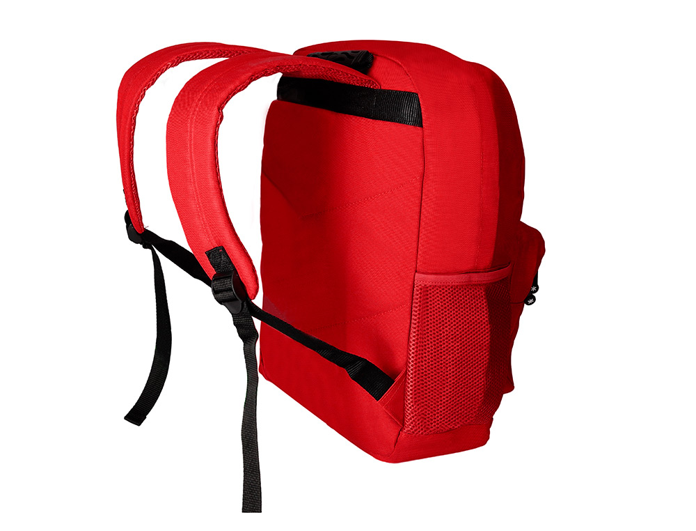 MOCHILA ANTARTIK CON ASA Y BOLSILLO FRONTAL CON CREMALLERA COLOR ROJO 320X140X430 MM