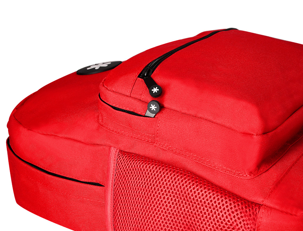 MOCHILA ANTARTIK CON ASA Y BOLSILLO FRONTAL CON CREMALLERA COLOR ROJO 320X140X430 MM