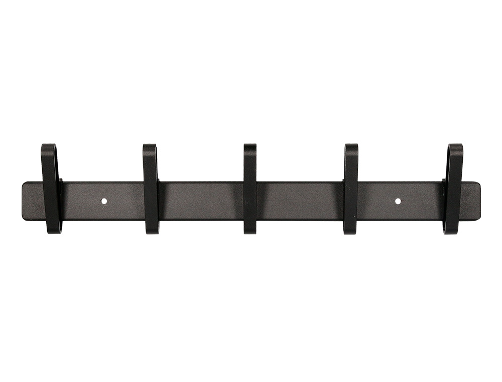PERCHERO LIDERPAPEL PARED METALICO 5 COLGADORES COLOR NEGRO 430X88X55 MM