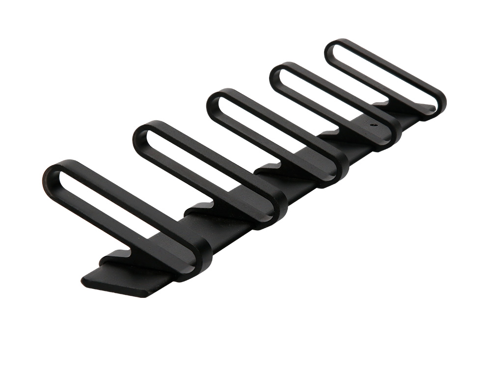 PERCHERO LIDERPAPEL PARED METALICO 5 COLGADORES COLOR NEGRO 430X88X55 MM