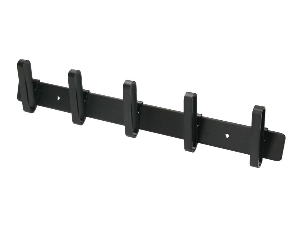 PERCHERO LIDERPAPEL PARED METALICO 5 COLGADORES COLOR NEGRO 430X88X55 MM
