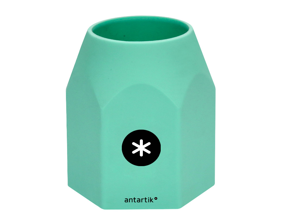 CUBILETE PORTALAPICES ANTARTIK CELESTE CORAL LAVANDA Y MENTA PASTEL SILICONA HEXAGONAL 95X85X75 MM