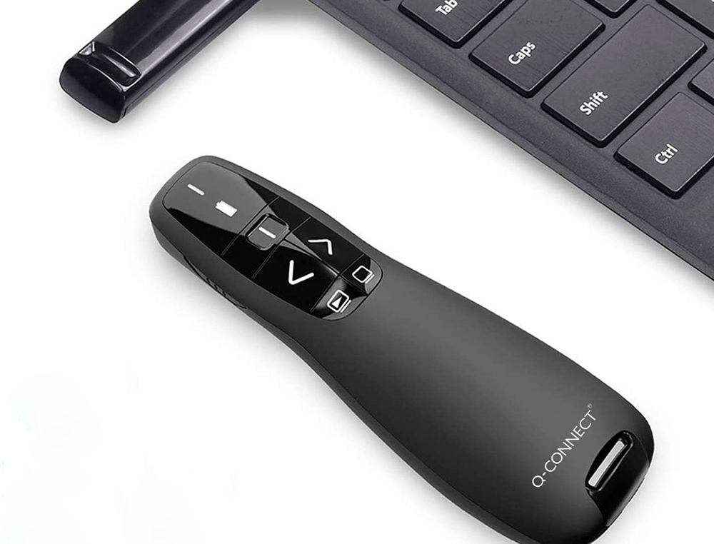 PUNTERO LASER Q-CONNECT PARA PRESENTACIONES 5 BOTONES ALCANCE 20 MT RECEPTOR USB