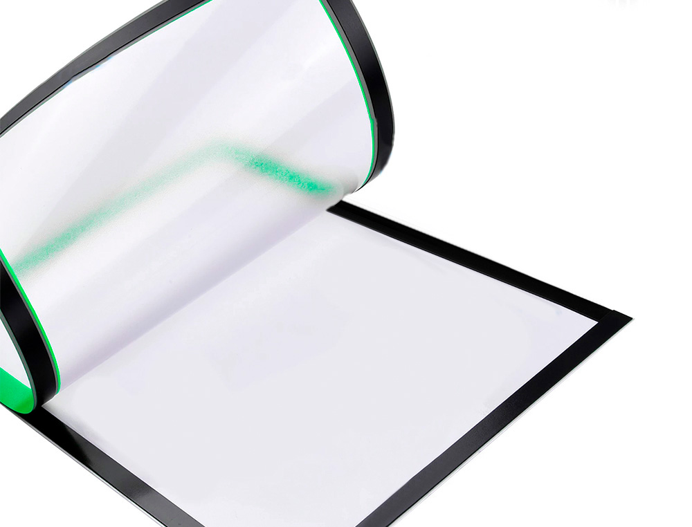 MARCO PORTA ANUNCIOS LIDERPAPEL MAGNETICO DIN A4 DORSO ADHESIVO REMOVIBLE COLOR VERDE