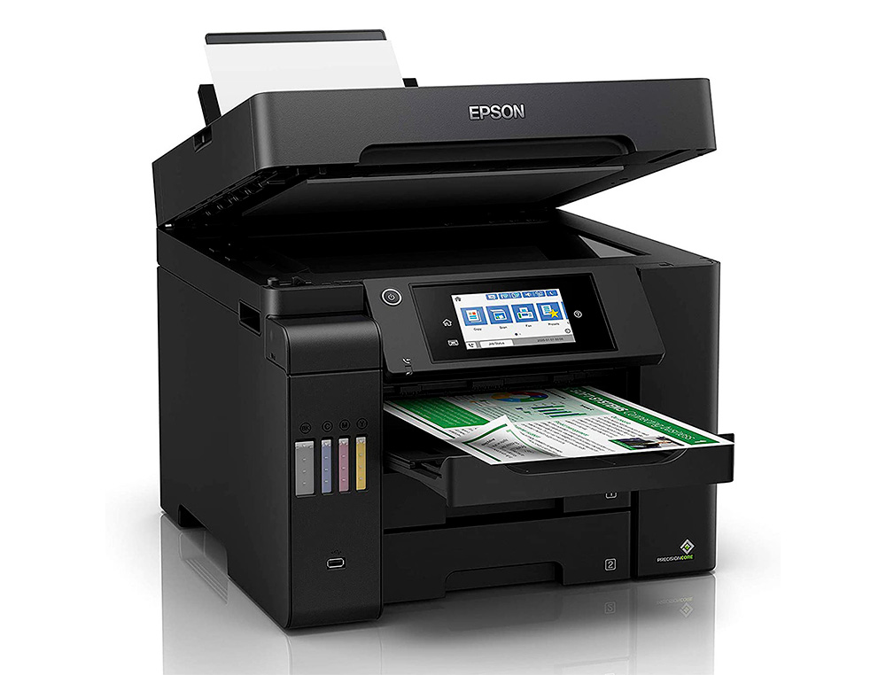 EQUIPO MULTIFUNCION EPSON ECOTANK ET-5850 TINTA 32 PPM 4800X2400 DPI IMPRESORA COPIADORA ESCANER FAX WIFI