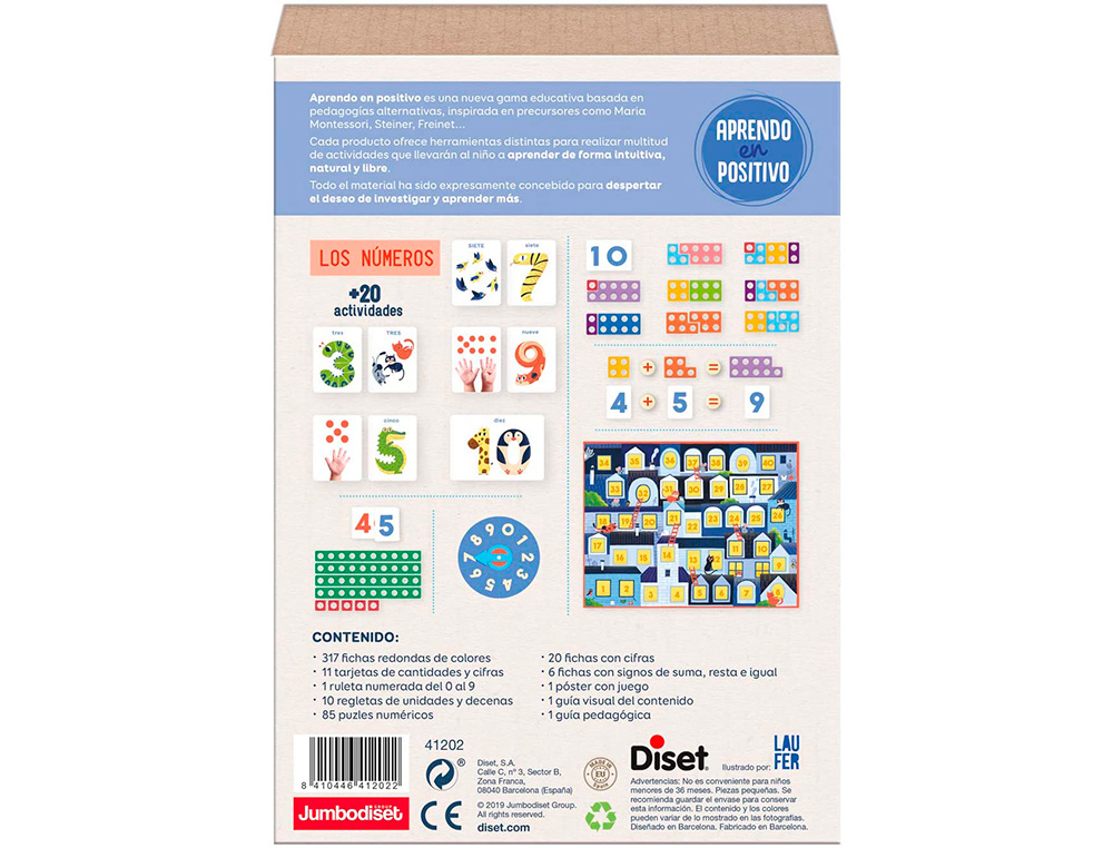JUEGO DISET DIDACTICO APRENDO EN POSITIVO LOS NUMEROS