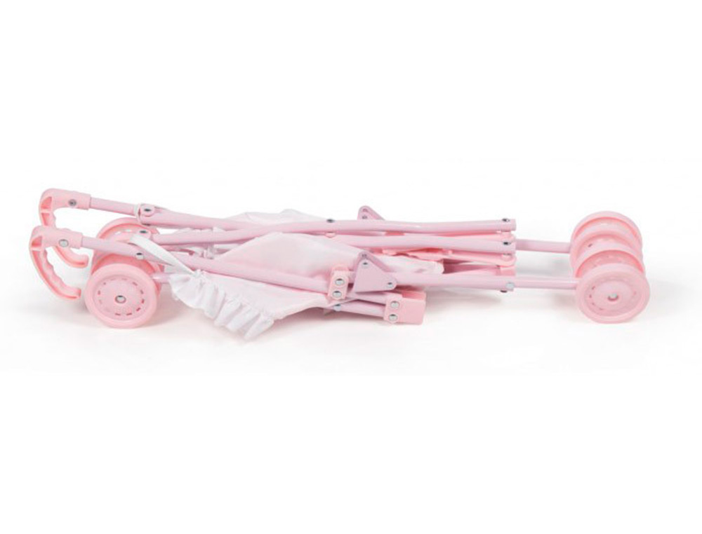 SILLA PEQUEA DE PASEO PARA MUECAS CARLOTA COLOR ROSA 550X270X410 MM