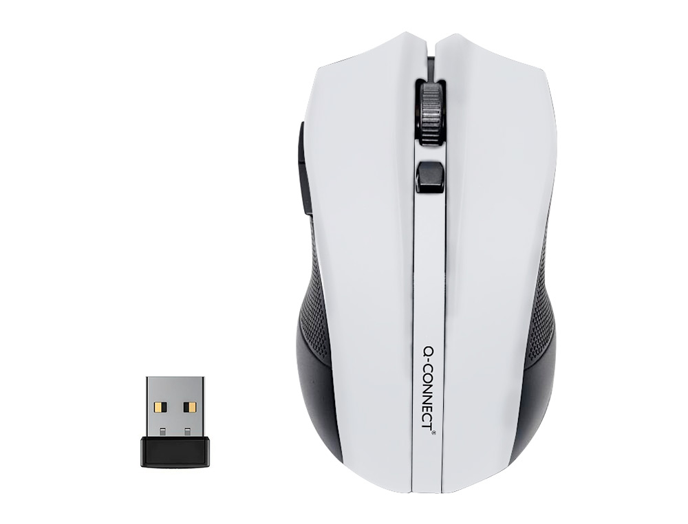 RATON Q-CONNECT OPTICO INALAMBRICO 1000 DPI RECEPTOR USB 2,4 GHZ BLANCO