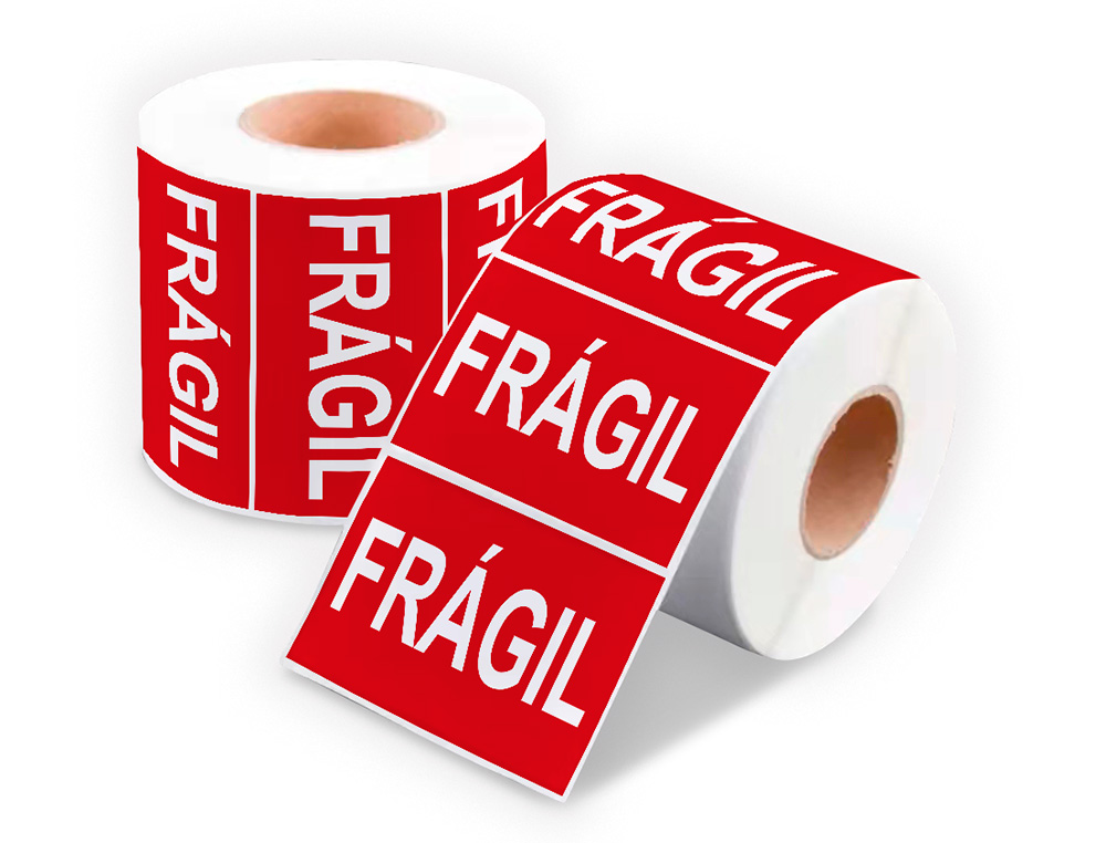 ETIQUETA Q-CONNECT FRAGIL 50X100 MM ROLLO DE 200 UNIDADES