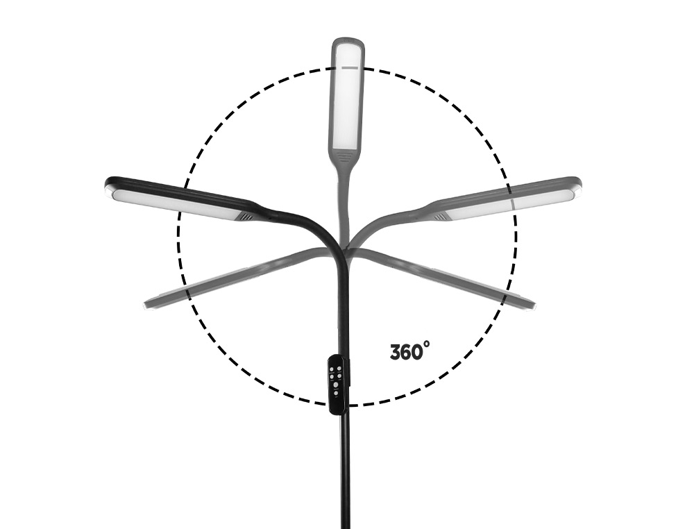 LAMPARA DE SUELO Q-CONNECT 15W CON CONTROL REMOTO ALTURA 146 CM COLOR NEGRO
