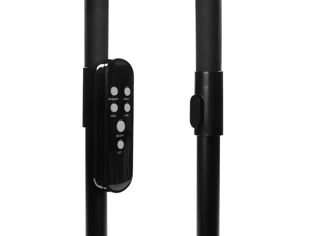 LAMPARA DE SUELO Q-CONNECT 15W CON CONTROL REMOTO ALTURA 146 CM COLOR NEGRO