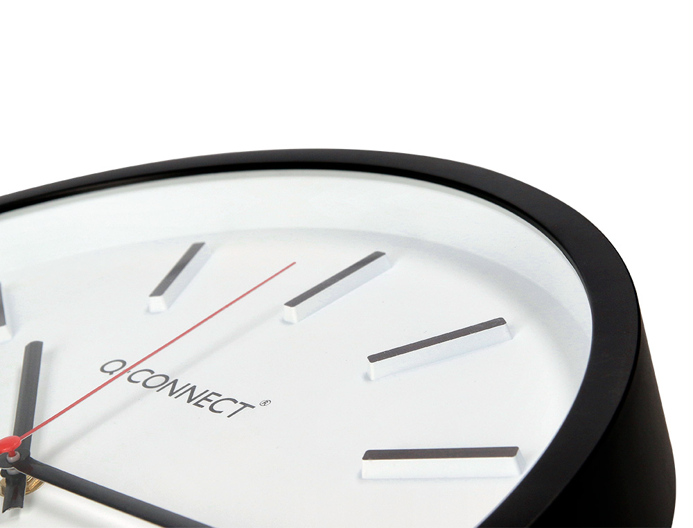 RELOJ Q-CONNECT DE PARED DE PLASTICO REDONDO 34,4 CM MOVIMIENTO SILENCIOSO COLOR NEGRO