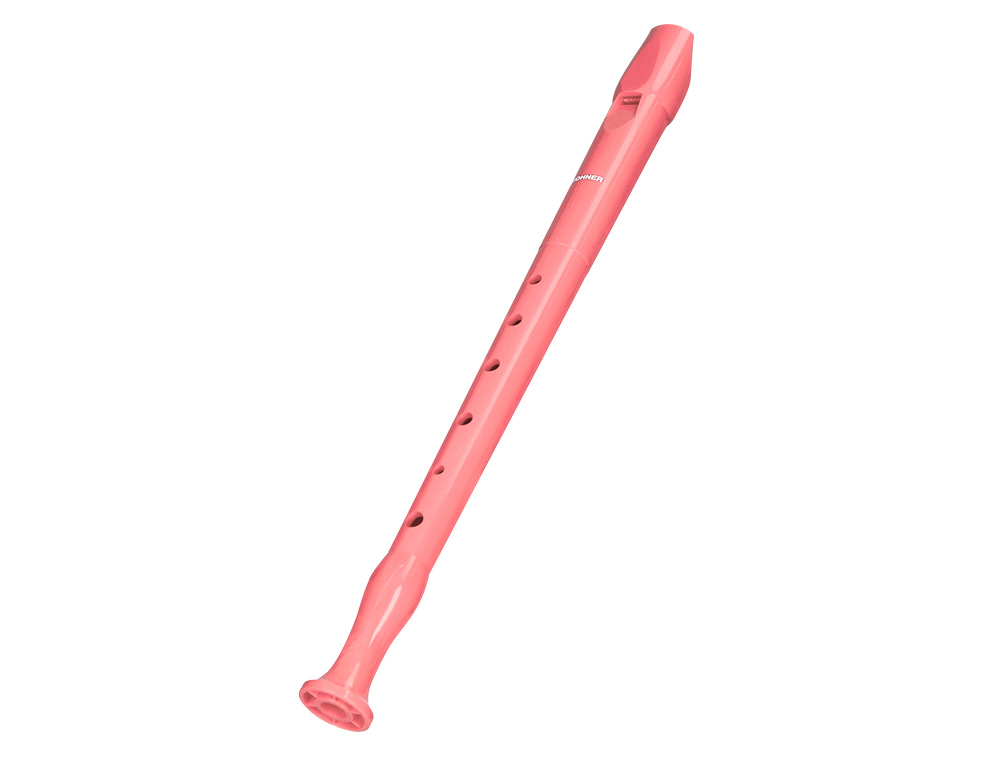 FLAUTA HOHNER 9508 COLOR CORAL FUNDA VERDE Y TRANSPARENTE