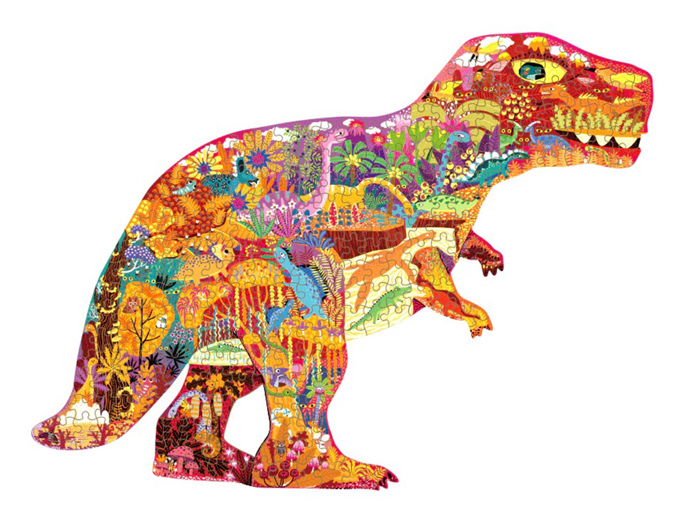 PUZLE MIDEER MUNDO DE DINOSAURIOS CON FORMA ANIMAL GRANDE 280 PIEZAS
