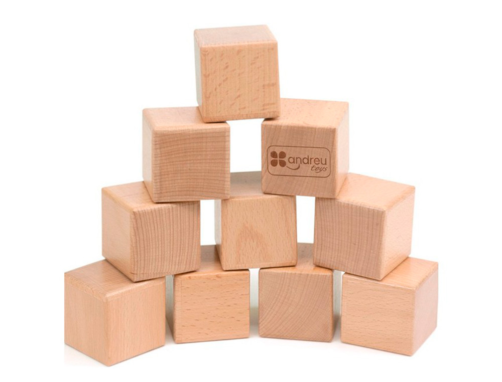 JUEGO DIDACTICO ANDREUTOYS 10 CUBOS SENSORIALES CON SONIDO MADERA