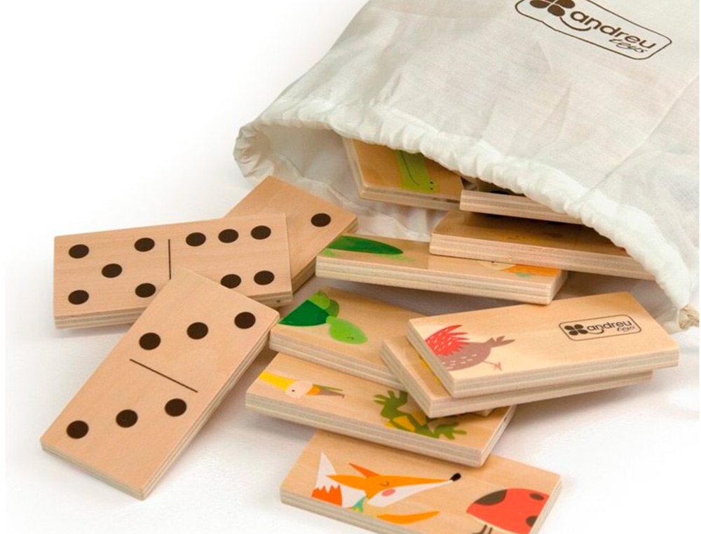PUZLE ANDREUTOYS DOMINO ANIMALES MADERA 28 PIEZAS