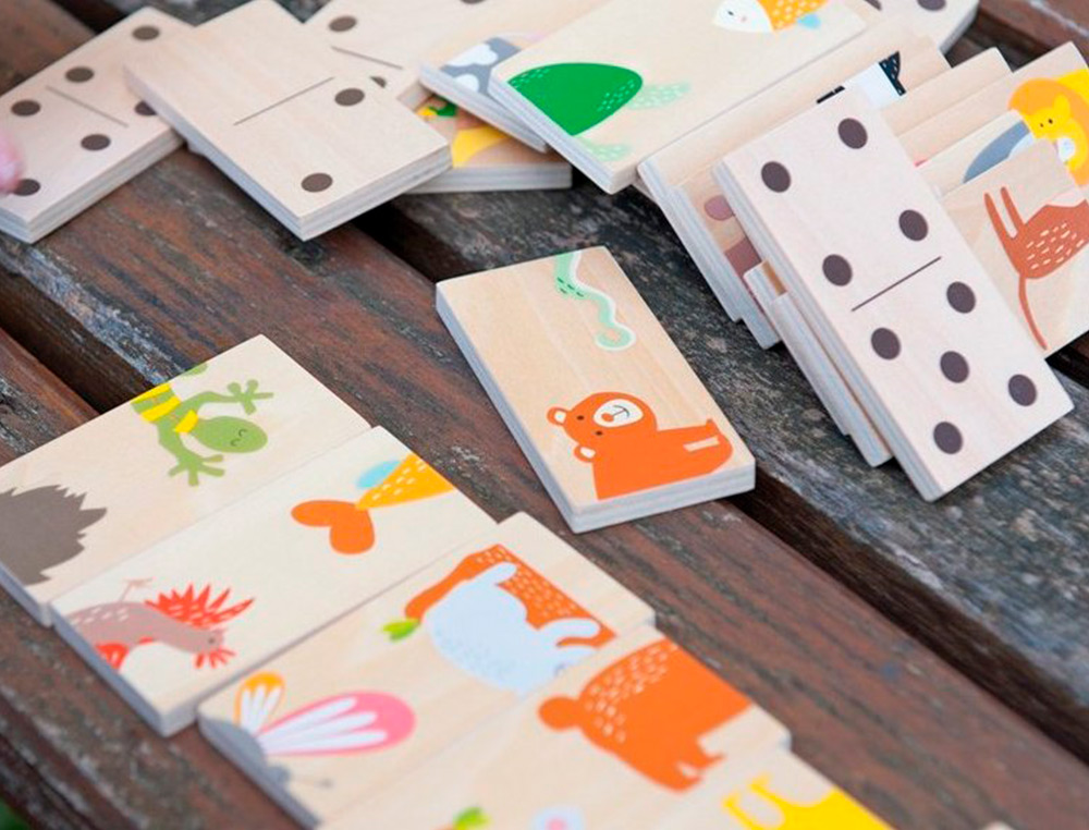 PUZLE ANDREUTOYS DOMINO ANIMALES MADERA 28 PIEZAS