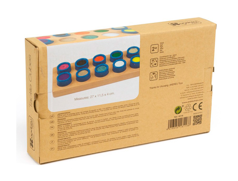 JUEGO DIDACTICO ANDREUTOYS CUBOS TACTILES 10 TEXTURAS