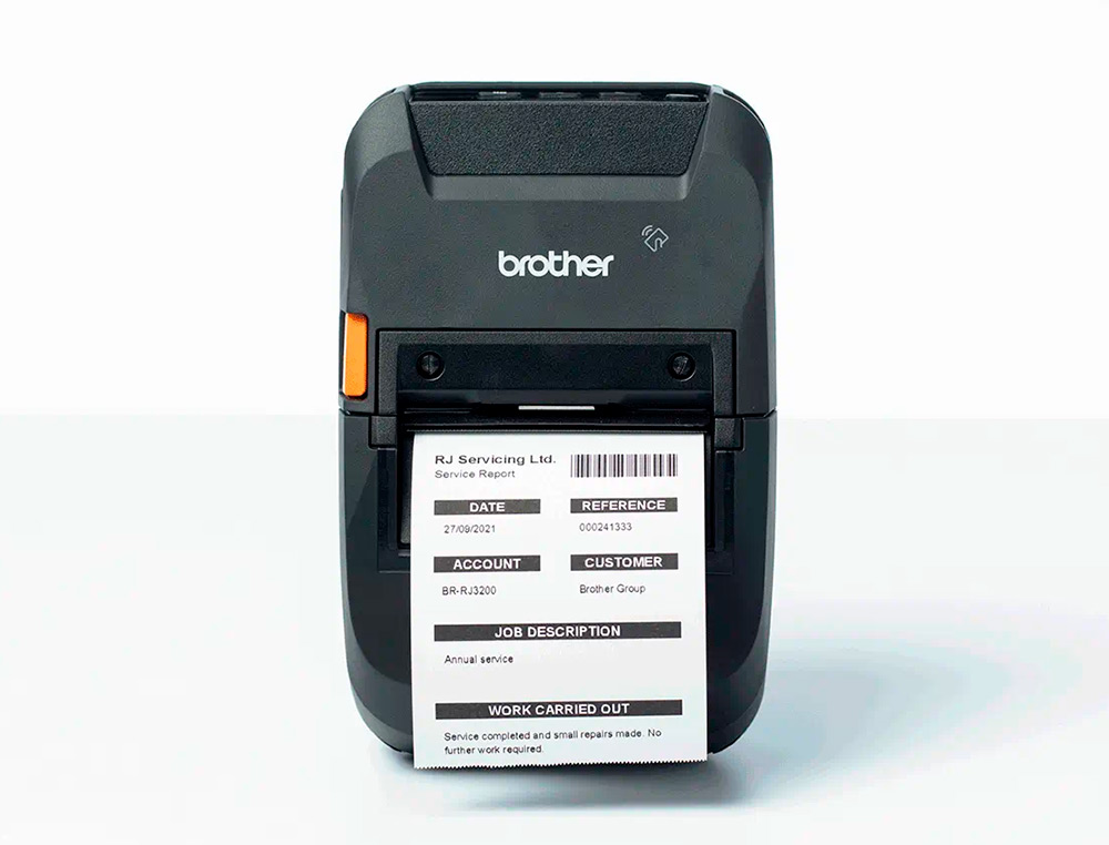 IMPRESORA DE ETIQUETAS BROTHER RJ3250WBL PORTATIL HASTA 72 MM CORTE AUTOMATICO TERMICA USB TIPO C WIFI NFC