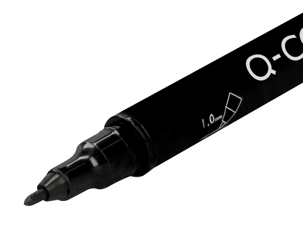 ROTULADOR Q-CONNECT MARCADOR PERMANENTE DOBLE PUNTA COLOR NEGRO 4 MM Y 1 MM