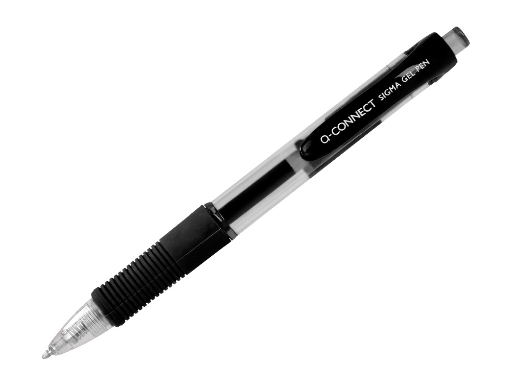 BOLIGRAFO Q-CONNECT SIGMA RETRACTIL CON SUJECION DE CAUCHO TINTA GEL 0,5 MM COLOR NEGRO