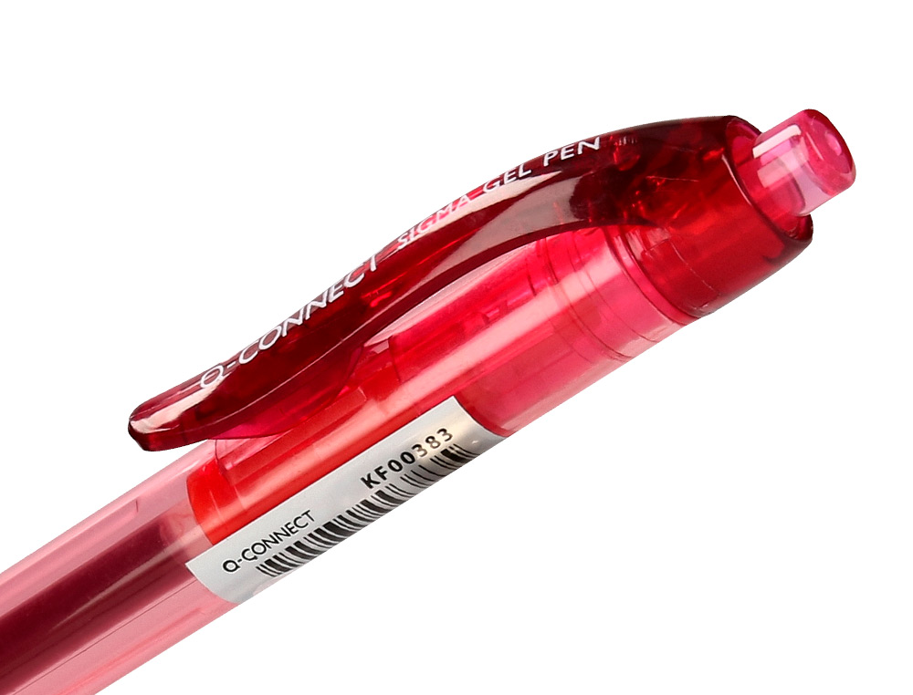 BOLIGRAFO Q-CONNECT SIGMA RETRACTIL CON SUJECION DE CAUCHO TINTA GEL 0,5 MM COLOR ROJO
