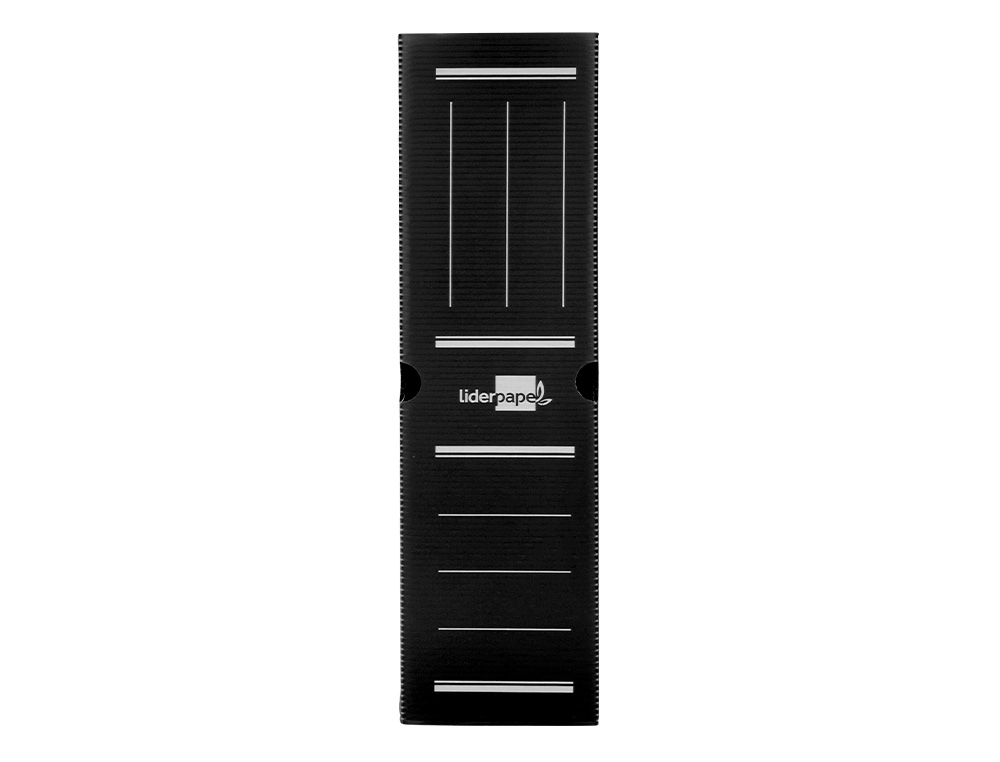 CAJA ARCHIVO DEFINITIVO PLASTICO LIDERPAPEL LOMO 100 MM NEGRO 360X100X260 MM