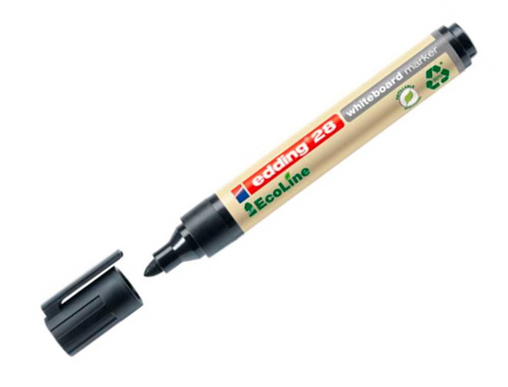 ROTULADOR EDDING 28 PARA PIZARRA BLANCA ECOLINE 90% RECICLADO COLOR NEGRO PUNTA REDONDA 1,5-3 MM RECARGABLE