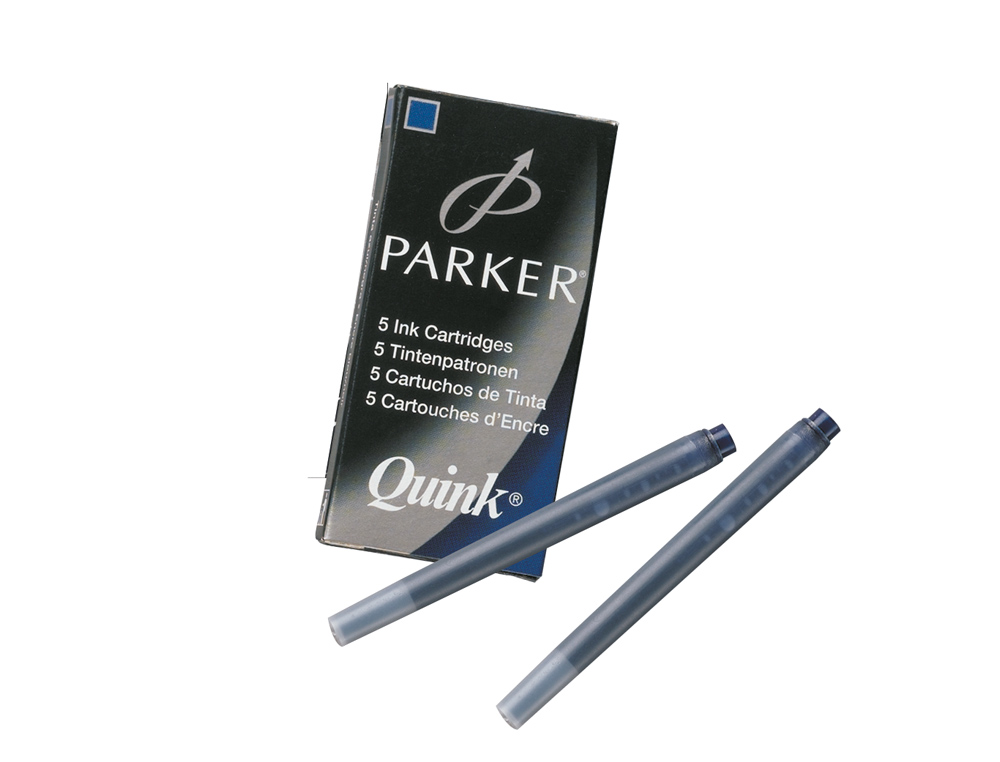 TINTA ESTILOGRAFICA PARKER AZUL PERMANENTE CAJA DE 5 CARTUCHOS
