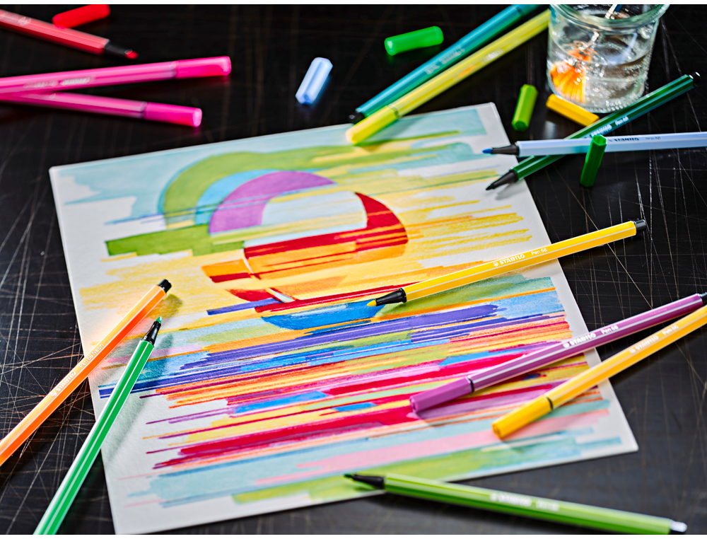ROTULADOR STABILO ACUARELABLE PEN 68 ARTY LINE 1 MM ESTUCHE CARTON DE 24 UNIDADES COLORES SURTIDOS