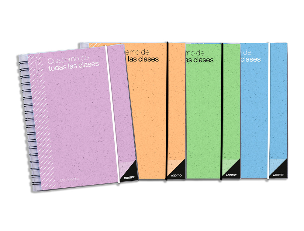 CUADERNO DE TODAS LAS CLASES PROFESORADO ADDITTIO 256 PAGINAS DIA PAGINA COLOR VERDE 170X240 MM