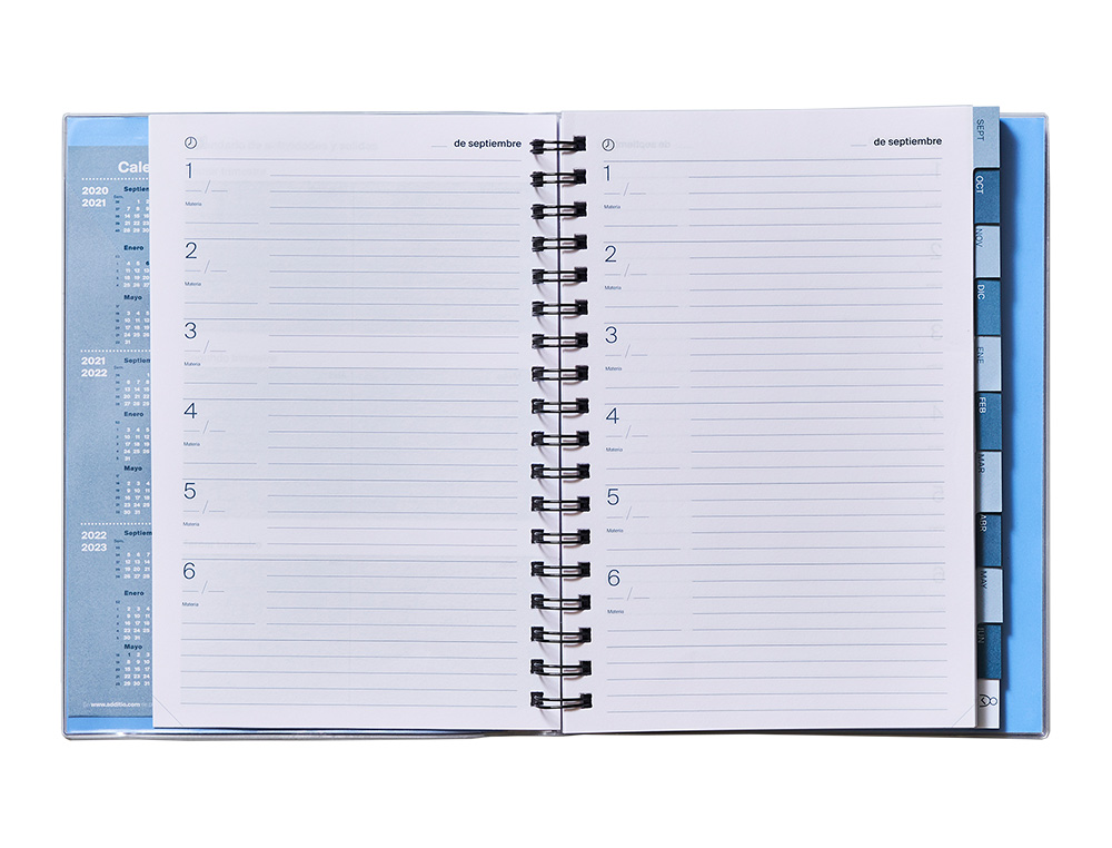 CUADERNO DE TODAS LAS CLASES PROFESORADO ADDITTIO 256 PAGINAS DIA PAGINA COLOR VERDE 170X240 MM