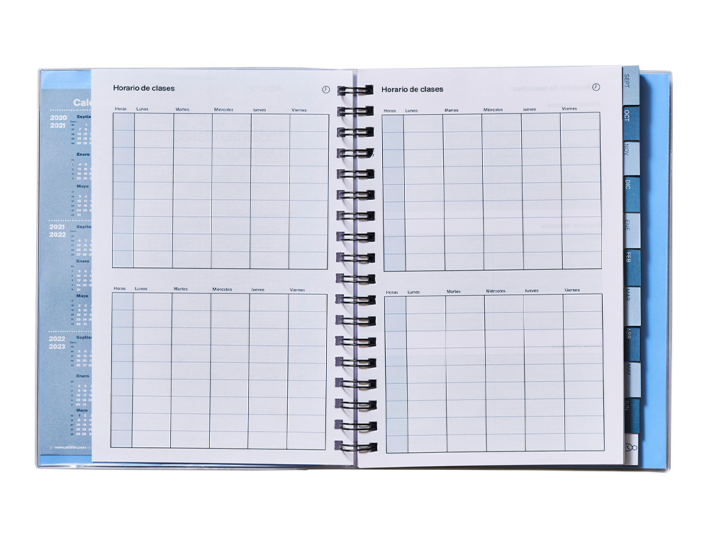 CUADERNO DE TODAS LAS CLASES PROFESORADO ADDITTIO 256 PAGINAS DIA PAGINA COLOR VERDE 170X240 MM