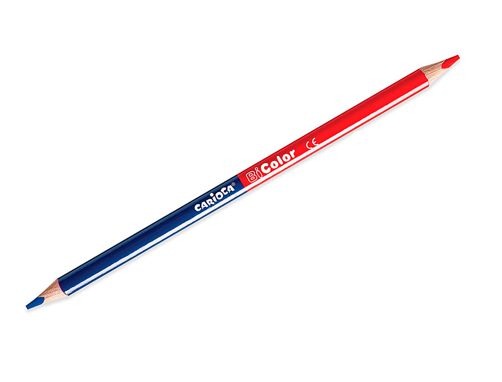 LAPICES BICOLOR CARIOCA ROJO/AZUL CAJA DE 12 UNIDADES